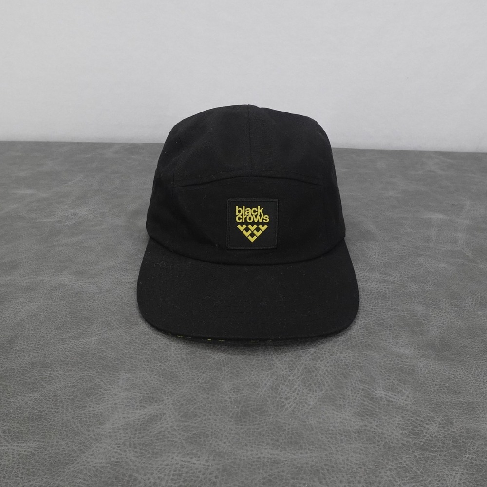 Black Crows 5 Panel Hat Black Camp Cap Adjustable Strapback Ski Outdoor Logo